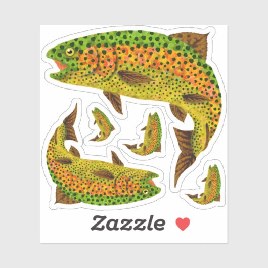 Aspen Leaf Regenbogenforelle 1 Aufkleber (Blatt)