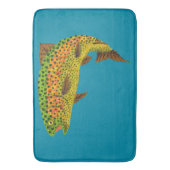 Aspen Leaf Regenbogenforelle 1 Badematte (Vorderseite Vertikal)