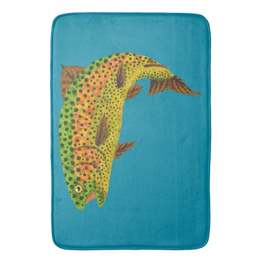 Aspen Leaf Regenbogenforelle 1 Badematte (Vorderseite Vertikal)