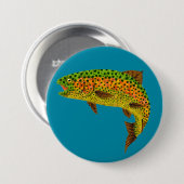 Aspen Leaf Regenbogenforelle 1 Button (Vorne & Hinten)