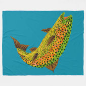 Aspen Leaf Regenbogenforelle 1 Fleecedecke (Vorderseite (Horizontal))