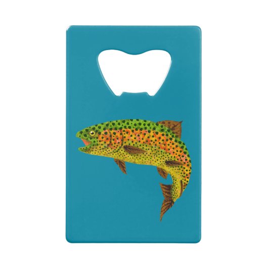 Aspen Leaf Regenbogenforelle 1 Geldbeutel Flaschenöffner (Vorderseite)