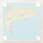 Aspen Leaf Regenbogenforelle 1 Glasuntersetzer (Rückseite)