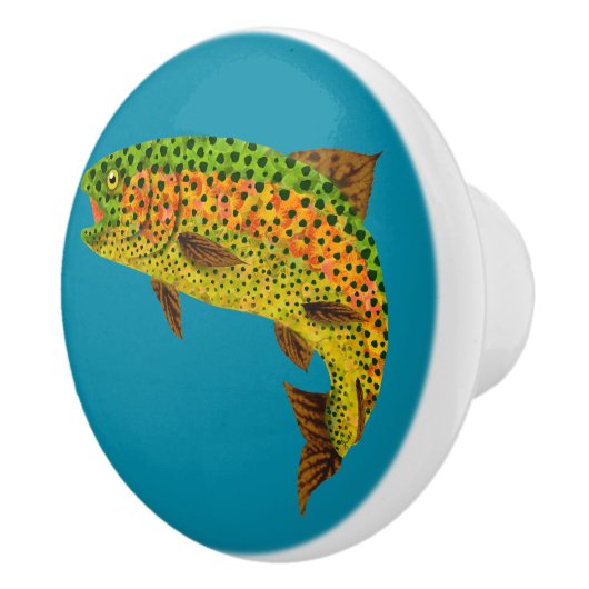 Aspen Leaf Regenbogenforelle 1 Keramikknauf (Rechts)