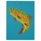 Aspen Leaf Regenbogenforelle 1 Klemmbrett (Rückseite)
