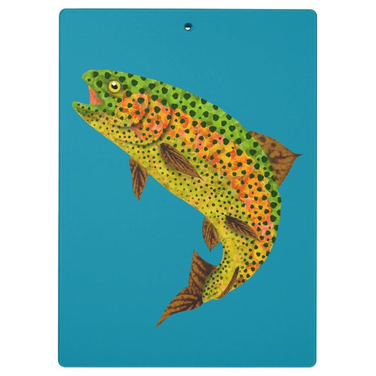 Aspen Leaf Regenbogenforelle 1 Klemmbrett (Rückseite)