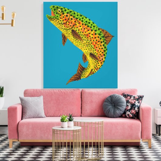 Aspen Leaf Regenbogenforelle 1 Leinwanddruck (Insitu (Wohnzimmer))