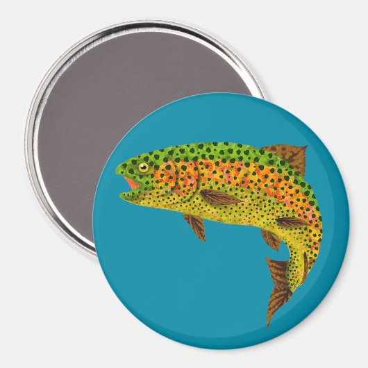Aspen Leaf Regenbogenforelle 1 Magnet (Vorderseite/Rückseite)