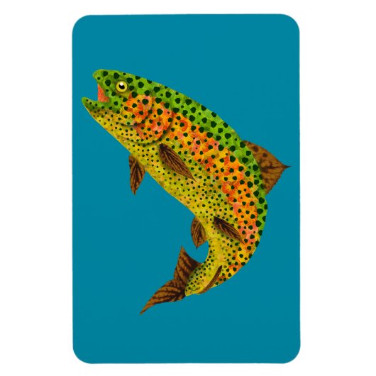 Aspen Leaf Regenbogenforelle 1 Magnet (Vertikal)