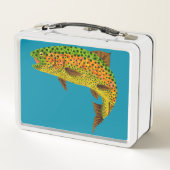 Aspen Leaf Regenbogenforelle 1 Metall Brotdose (Rückseite)
