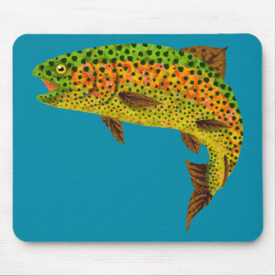 Aspen Leaf Regenbogenforelle 1 Mousepad