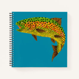 Aspen Leaf Regenbogenforelle 1 Notizblock