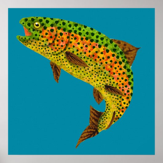 Aspen Leaf Regenbogenforelle 1 Poster (Vorne)