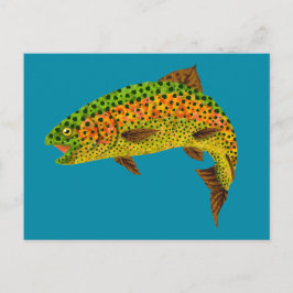 Aspen Leaf Regenbogenforelle 1 Postkarte