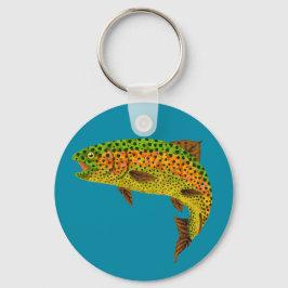 Aspen Leaf Regenbogenforelle 1 Schlüsselanhänger