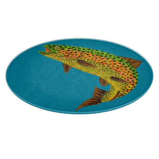 Aspen Leaf Regenbogenforelle 1 Schneidebrett (Ecke)