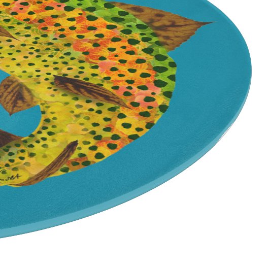 Aspen Leaf Regenbogenforelle 1 Schneidebrett (Ecke)