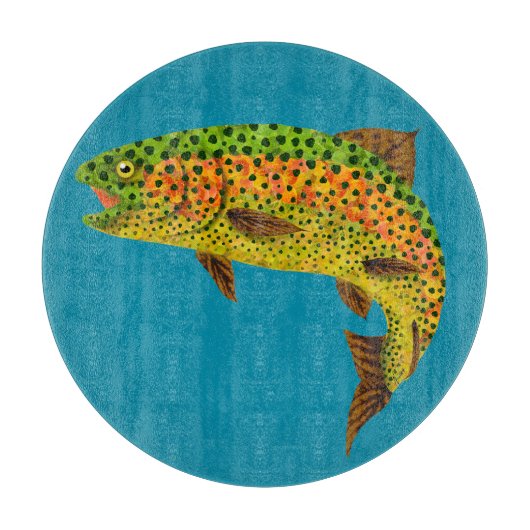 Aspen Leaf Regenbogenforelle 1 Schneidebrett (Vorderseite)