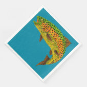Aspen Leaf Regenbogenforelle 1 Serviette (Ecke)