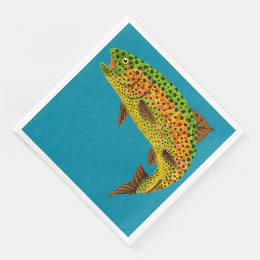 Aspen Leaf Regenbogenforelle 1 Serviette (Ecke)