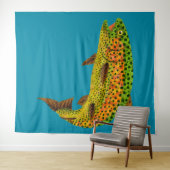 Aspen Leaf Regenbogenforelle 1 Wandteppich (Beispiel (Horizontal))