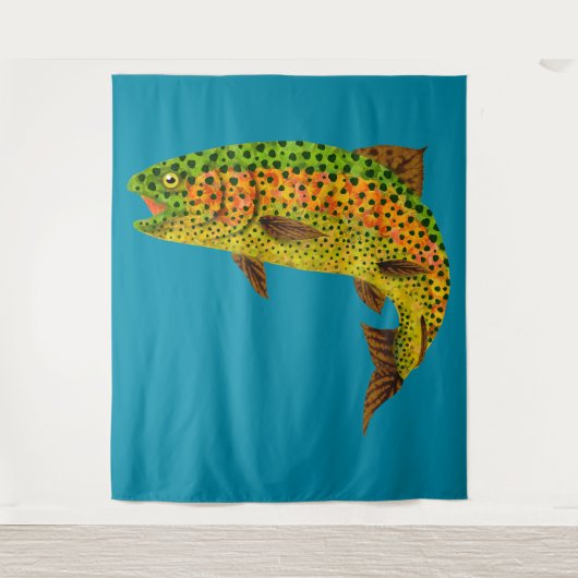 Aspen Leaf Regenbogenforelle 1 Wandteppich (Vorderseite)