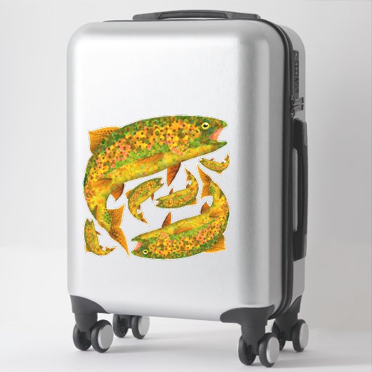 Aspen Leaf Regenbogenforelle 2 Aufkleber (Koffer)