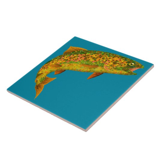 Aspen Leaf Regenbogenforelle 2 Fliese (Seite)