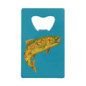 Aspen Leaf Regenbogenforelle 2 Geldbeutel Flaschenöffner (Vorderseite)