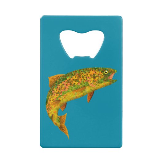 Aspen Leaf Regenbogenforelle 2 Geldbeutel Flaschenöffner (Vorderseite)