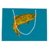 Aspen Leaf Regenbogenforelle 2 Große Geschenktüte (Rückseite)