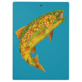 Aspen Leaf Regenbogenforelle 2 Klemmbrett (Rückseite)