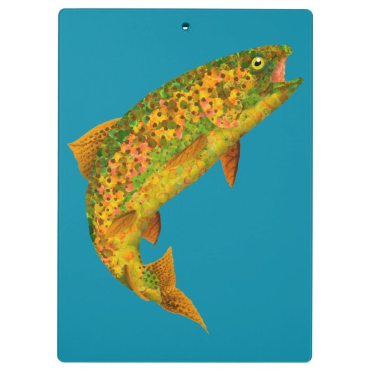 Aspen Leaf Regenbogenforelle 2 Klemmbrett (Rückseite)