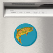 Aspen Leaf Regenbogenforelle 2 Magnet (In Situ (Geschirrspüler))