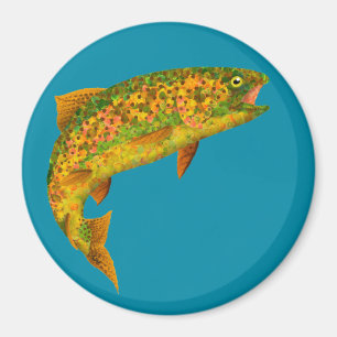 Aspen Leaf Regenbogenforelle 2 Magnet