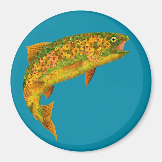 Aspen Leaf Regenbogenforelle 2 Magnet (Vorne)