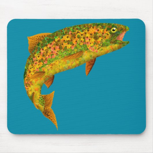 Aspen Leaf Regenbogenforelle 2 Mousepad (Vorne)