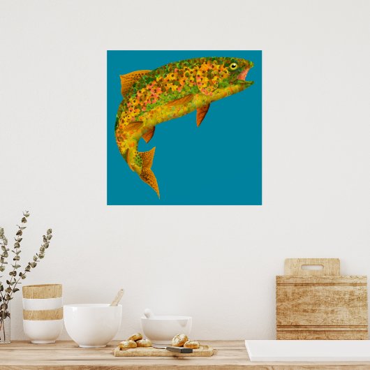 Aspen Leaf Regenbogenforelle 2 Poster (Küche)