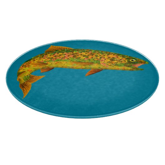 Aspen Leaf Regenbogenforelle 2 Schneidebrett (Ecke)