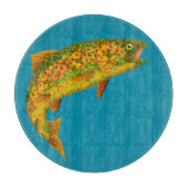 Aspen Leaf Regenbogenforelle 2 Schneidebrett (Vorderseite)