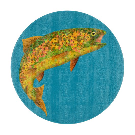 Aspen Leaf Regenbogenforelle 2 Schneidebrett (Vorderseite)