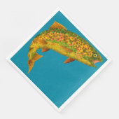Aspen Leaf Regenbogenforelle 2 Serviette (Ecke)