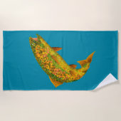 Aspen Leaf Regenbogenforelle 2 Strandtuch (Vorderseite)