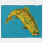 Aspen Leaf Regenbogenforelle 3 Fleecedecke (Vorderseite (Horizontal))