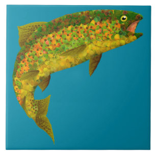 Aspen Leaf Regenbogenforelle 3 Fliese