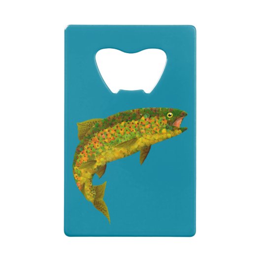 Aspen Leaf Regenbogenforelle 3 Geldbeutel Flaschenöffner (Vorderseite)