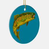 Aspen Leaf Regenbogenforelle 3 Keramik Ornament (Rechts)