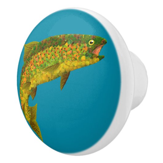 Aspen Leaf Regenbogenforelle 3 Keramikknauf (Rechts)