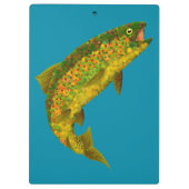 Aspen Leaf Regenbogenforelle 3 Klemmbrett (Rückseite)