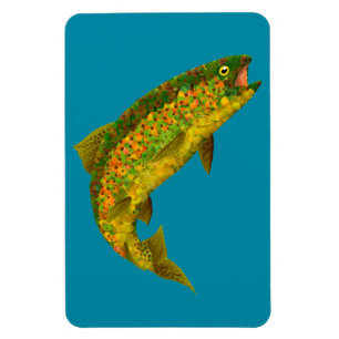 Aspen Leaf Regenbogenforelle 3 Magnet